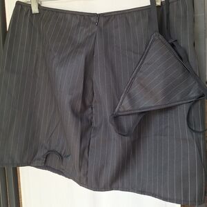 Black Pinstripe Mini Skirt